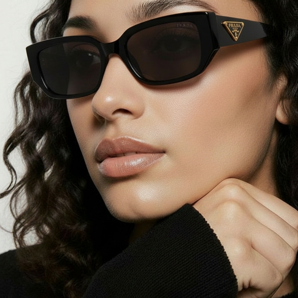 Prada Black Rectangular Sunglasses For Women... T… - image 2